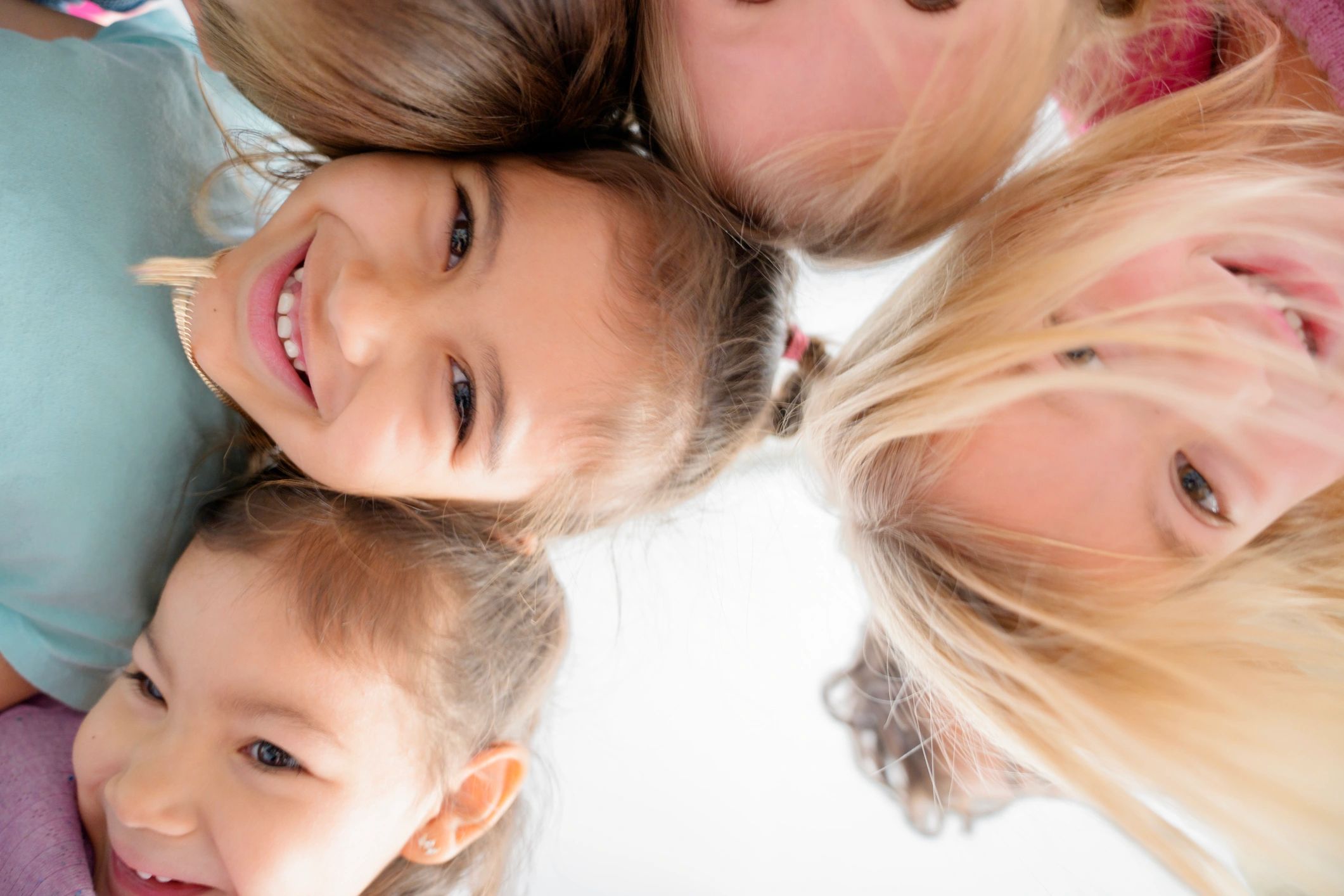 Happy children smiling together outdoors