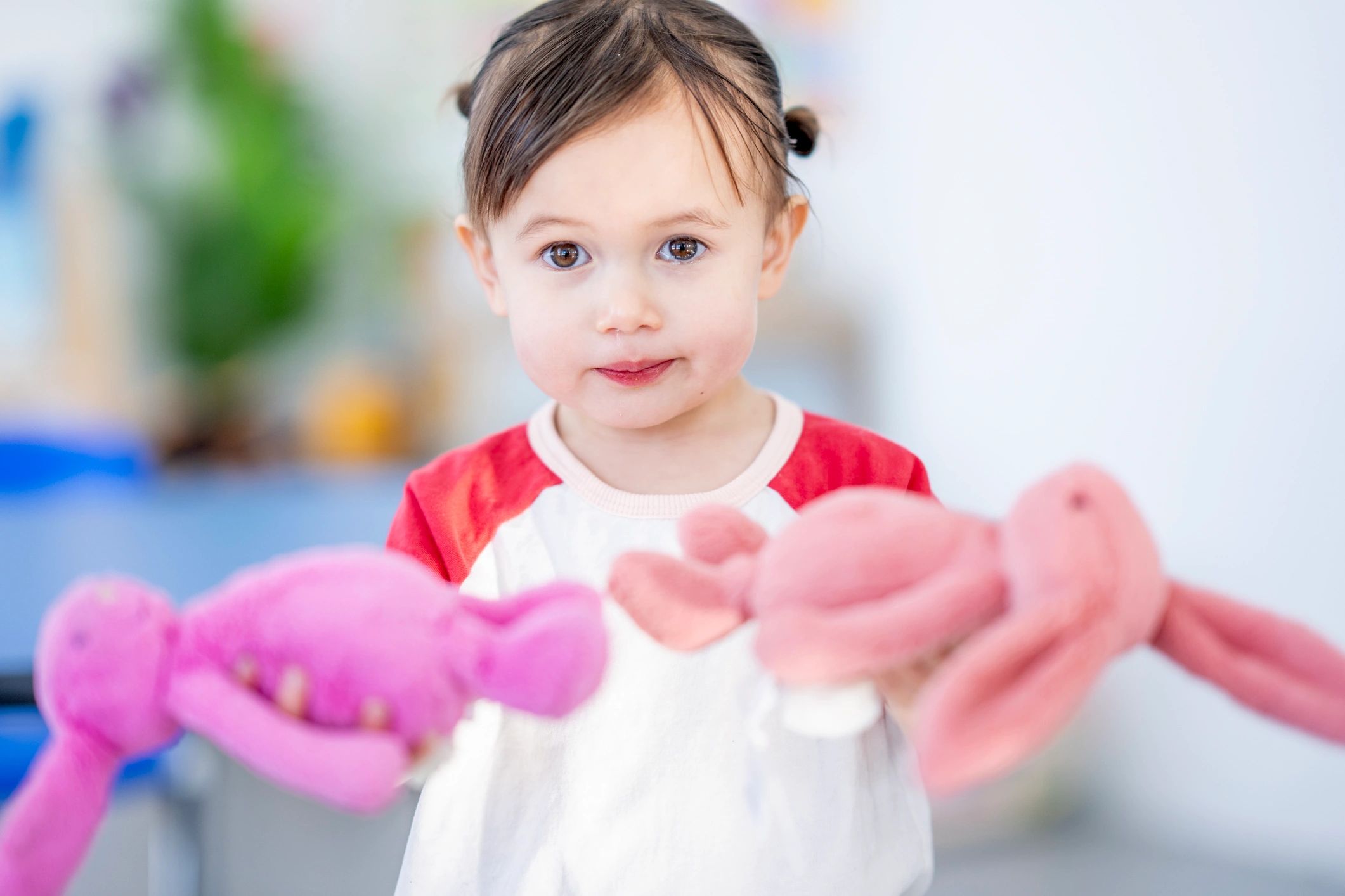Toddler girl with cozy soft textures and playful style